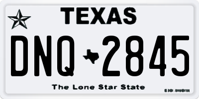 TX license plate DNQ2845