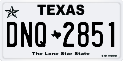 TX license plate DNQ2851