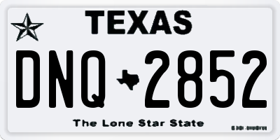 TX license plate DNQ2852