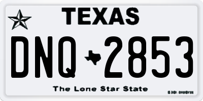 TX license plate DNQ2853