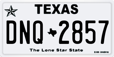 TX license plate DNQ2857