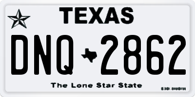 TX license plate DNQ2862