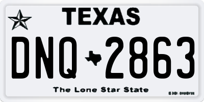 TX license plate DNQ2863