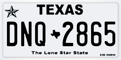 TX license plate DNQ2865
