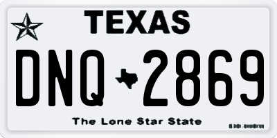 TX license plate DNQ2869