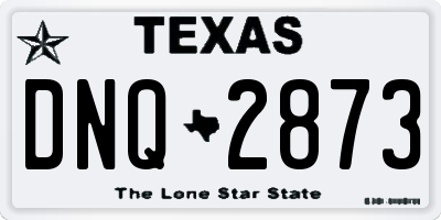 TX license plate DNQ2873