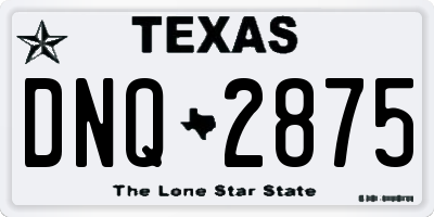 TX license plate DNQ2875