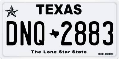 TX license plate DNQ2883
