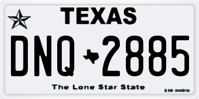 TX license plate DNQ2885