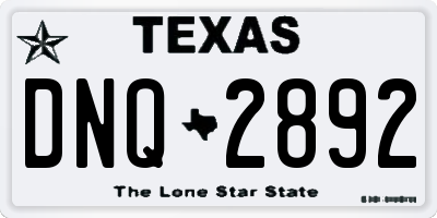 TX license plate DNQ2892