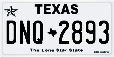 TX license plate DNQ2893