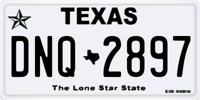 TX license plate DNQ2897