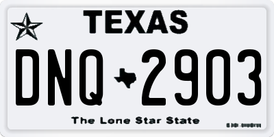 TX license plate DNQ2903