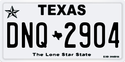 TX license plate DNQ2904