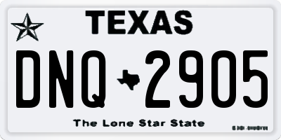 TX license plate DNQ2905