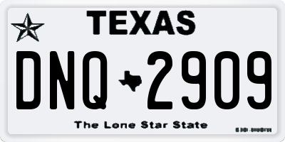 TX license plate DNQ2909