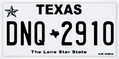 TX license plate DNQ2910