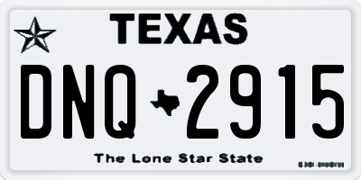TX license plate DNQ2915