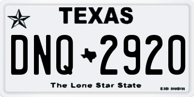 TX license plate DNQ2920
