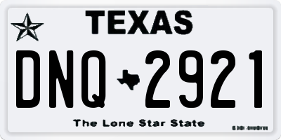 TX license plate DNQ2921