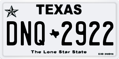 TX license plate DNQ2922