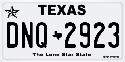TX license plate DNQ2923