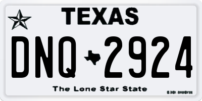 TX license plate DNQ2924