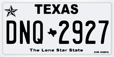 TX license plate DNQ2927