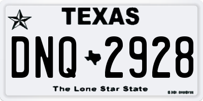 TX license plate DNQ2928