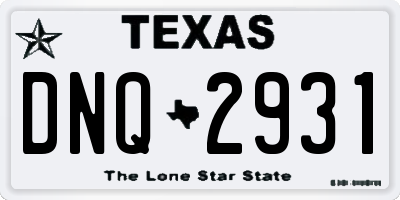 TX license plate DNQ2931