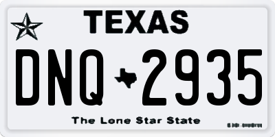 TX license plate DNQ2935