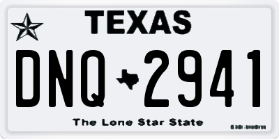 TX license plate DNQ2941