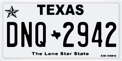 TX license plate DNQ2942