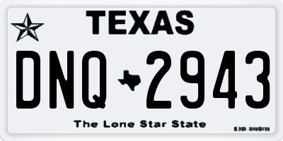 TX license plate DNQ2943