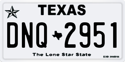 TX license plate DNQ2951