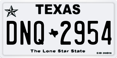 TX license plate DNQ2954