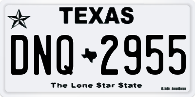 TX license plate DNQ2955