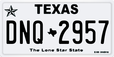 TX license plate DNQ2957