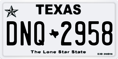 TX license plate DNQ2958