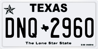 TX license plate DNQ2960