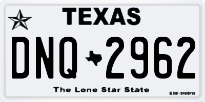 TX license plate DNQ2962