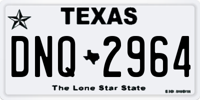 TX license plate DNQ2964