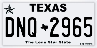TX license plate DNQ2965