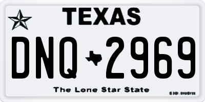TX license plate DNQ2969