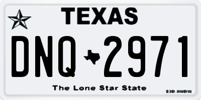 TX license plate DNQ2971