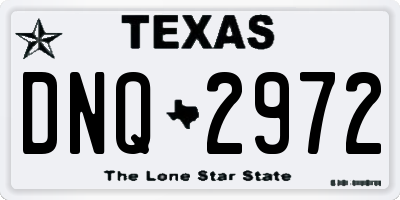 TX license plate DNQ2972