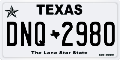 TX license plate DNQ2980