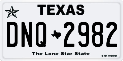 TX license plate DNQ2982