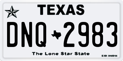 TX license plate DNQ2983