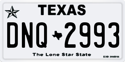TX license plate DNQ2993